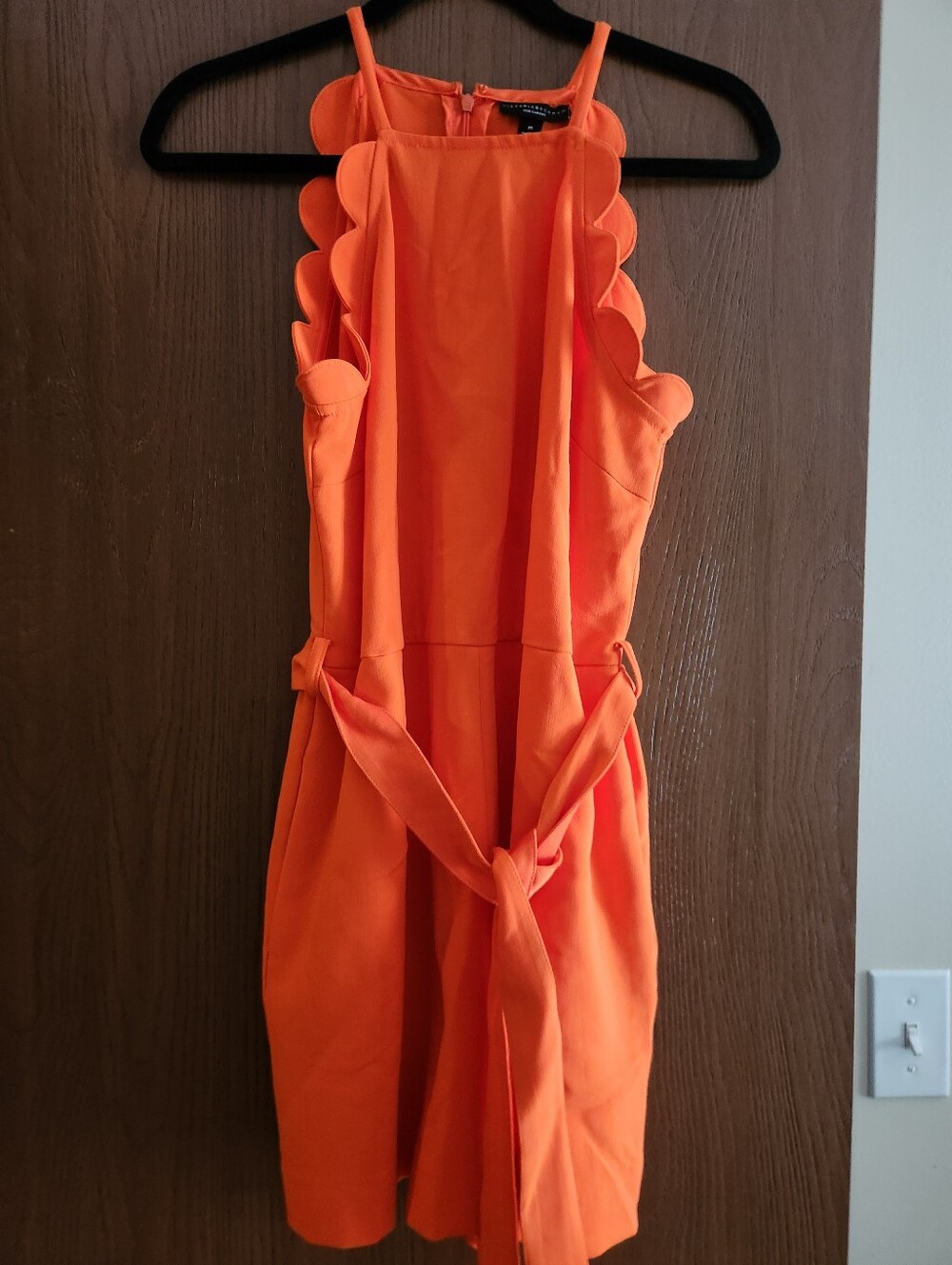 Victoria Beckham for Target Bright Orange Sleeveless Romper, Size Medium